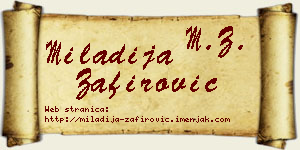 Miladija Zafirović vizit kartica